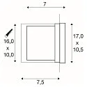 SLV BRICK LED DOWNUNDER, LED Wand-Einbauleuchte, IP54, 1.4W 3000K 30lm, Silbergrau