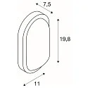 SLV LED Außenleuchte TERANG 2 Wand-/Deckenleuchte, oval, 120°, SMD LED, 3000K, IP44, anthrazit