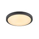 Outdoor LED Wand-/Deckenleuchte AINOS ROUND SENSOR, IP44,  mit Sensor, Ø 30cm, 22W 3000K 1430lm, Anthrazit / Opal