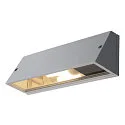 SLV Wandleuchte PEMA® TC-(D,H,T,Q)SE, IP65, Trapez, E27 max. 15W, durchverdrahtet, silbergrau