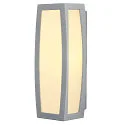 Außenleuchte MERIDIAN BOX Wandleuchte, E27, IP54, mit Sensor, silbergrau
