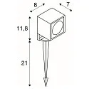 SLV Outdoor LED Erdspießleuchte NAUTILUS 10 CUBE, IP65 IK04, 8.5W 3000K 660lm 45°, mit IP-Steckerkabel, verstellbar, Anthrazit