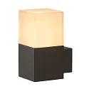Außenwandleuchte GRAFIT, IP44 IK02, E27, eckig, anthrazit / Diffusor in Rauchglas-Optik, satiniert, Standard