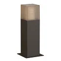 SLV Outdoor Stehleuchte GRAFIT, IP44, eckig, E27, anthrazit / Diffusor in Rauchglas-Optik, satiniert, 30cm