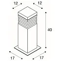 SLV Outdoor Stehleuchte ARROCK GRANITE 40, IP44 IK02, E27 T38, offenes Kabel, Granit salt & pepper / Edelstahl 304, 40cm