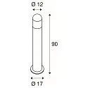SLV Outdoor Stehleuchte C-POL, 90cm, E27, T38, IP54, IK03, anthrazit