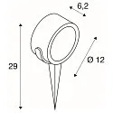 SLV Outdoor Spießleuchte SITRA 360 SPIKE, IP44 IK04, 29cm, GX53 max. 9W, neigbar, mit Steckerkabel, anthrazit