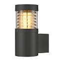 Außenwandleuchte F-POL WALL, rund, IP54, E27 T38 max. 20W, mit Raster, Anthrazit
