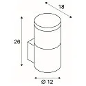 SLV Wall luminaire F-POL WALL, round, anthracite, E27, max. 20W