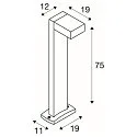 SLV Outdoor Stehleuchte QUADRASYL 75, IP44, 75cm, GX53 TCR-TSE max. 11W, Aluminium, silbergrau