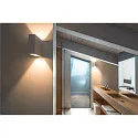 SLV Outdoor LED Wandleuchte QUAD UP/DOWN 15 WL, IP44 IK02, eckig, 8W 3000K 2x 290lm 2x110°, Aluminium / Glas, schaltbar, weiß