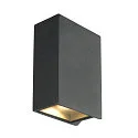 Outdoor LED Wandleuchte QUAD UP/DOWN 15 WL, IP44 IK02, eckig, 8W 3000K 2x 260lm 2x110°, Aluminium / Glas, schaltbar, anthrazit