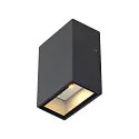 Outdoor LED Wandleuchte QUAD, IP44 IK02, eckig, down, 4.6W 3000K 100lm 90°,Aluminium / Glas , schaltbar, anthrazit
