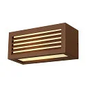 Außenwandleuchte BOX-L, IP44, eckig, E27 max. 18W, Rostfarben
