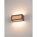 SLV Außenwandleuchte BOX-L, IP44, eckig, E27 max. 18W, Rostfarben