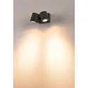 SLV Außenstrahler MYRA DOUBLE, IP55, 2-flammig, 2x GU10 max. 50W, dreh- und neigbar, Anthrazit