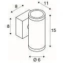SLV Wandleuchte ASTINA STEEL GU10 UP/DOWN Außenleuchte, Edelstahl 304, 2xGU10, max. 2x35W