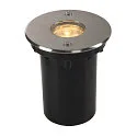 SLV LED Bodeneinbauleuchte DASAR® 920 LV, IP67 IK08, Ø 9.2cm, 12/24V DC, 6.5W 3000K 520lm 40°, ohne BG, begehbar, Edelstahl 316