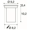 SLV LED Bodeneinbauleuchte DASAR® 920 LV, IP67 IK08, Ø 9.2cm, 12/24V DC, 6.5W 3000K 520lm 40°, ohne BG, begehbar, Edelstahl 316