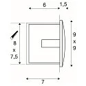 LED Wall recessed luminaire DOWNUNDER OUT LED S, 0,96W, 3000K, IP55