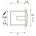LED Wand-Einbauleuchte DOWNUNDER OUT M, IP55, 14 x 7cm, 230V AC / sek. 300mA, asymmetrisch