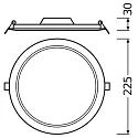 Ledvance LED Einbauleuchte DOWNLIGHT SLIM ROUND Ø 22.5cm x H 3cm, 18W 4000K 1530lm 120°