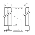 Philips Niederdruck-Quecksilberdampf Entladungslampe TUV PL-L HO 1CT/25, 4P, 67W