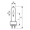 Philips metal halide lamp MASTER COLOUR CDM-T T19 G12 3000K CRI 90-100 