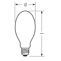 RADIUM LED HPM-Retrofit RL-HRL125 840/F/E27 EM für Quecksilberdampflampen, KVG / 230V AC, E27, 33W 4000K 6000lm 330°, schaltbar, matt