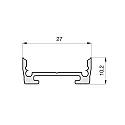 Aluminium U-Profil Flach (Aufbau) MEDIUM U-FLAT 27/10.2/B2C2, für 2 LED Strips, Länge 200cm, weiß RAL9016