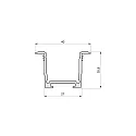 RADIUM wing profile MEDIUM WING 40/25.9/B2C2 - 2M built-in version, black, anodised
