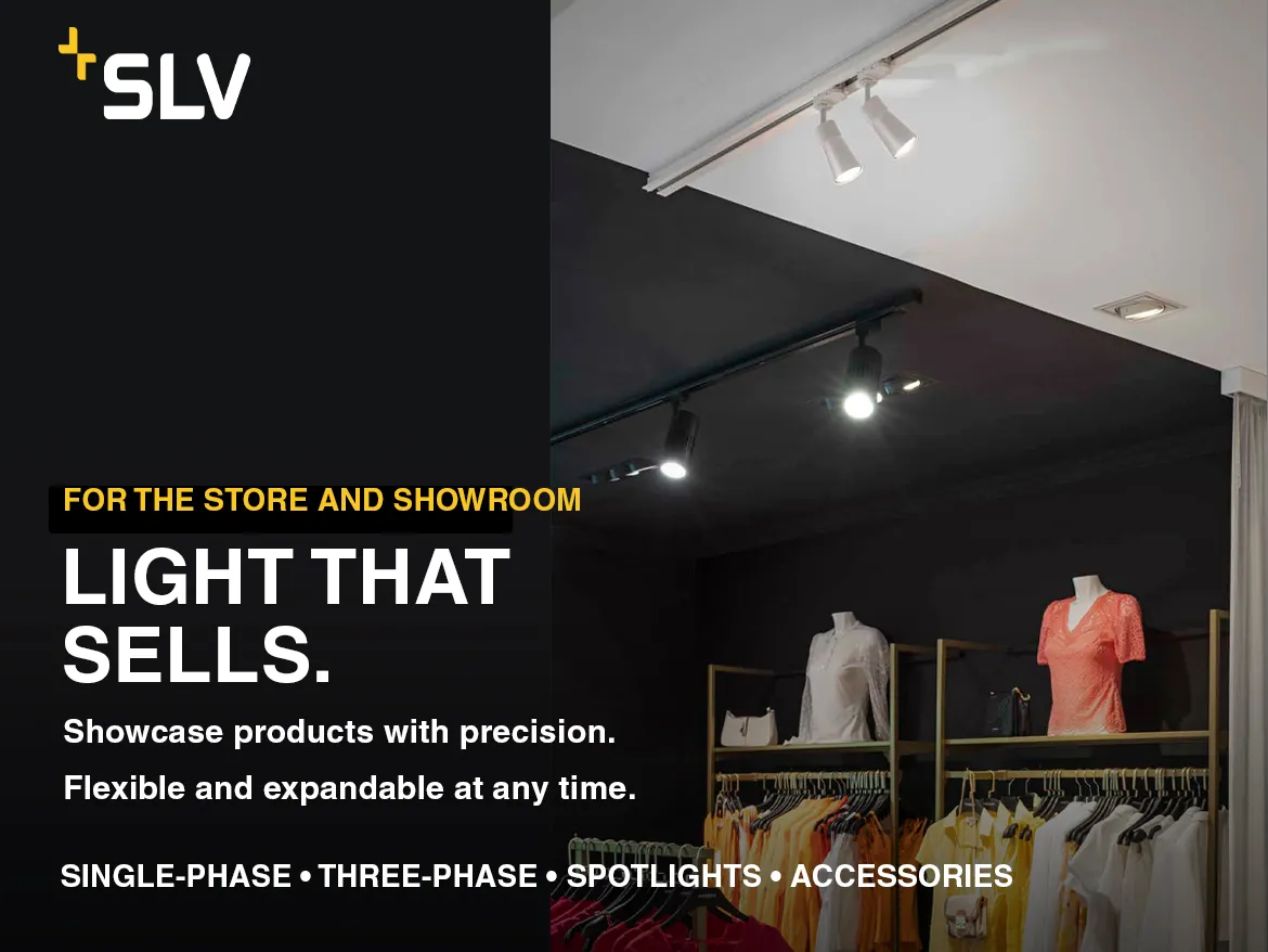 8% extra discount on SLV single-phase and three-phase track lighting, spotlights and luminaires .